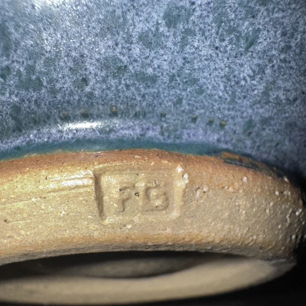 Beautiful Handmade Stoneware Blue Glazed Bowl 3.25